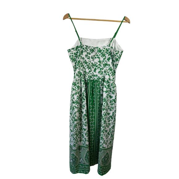 AVARA Women's Brianna Spaghetti Strap Floral Print Midi Dress Green Size Medium - Picture 7 of 15
